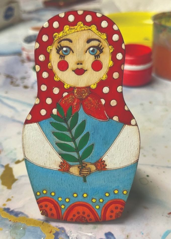 Матрёшка. Мастер-класс по росписи деревянной заготовки-магнита