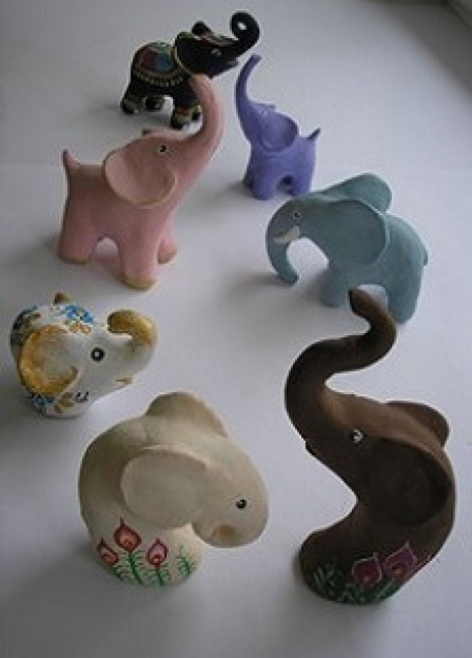 Фигуры из глины "Семь слоников": Мастер-класс